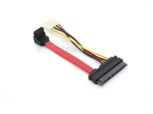 SATA 22pin за SATA 7pin нагоре ъгъл с LP4pin захранващ кабел