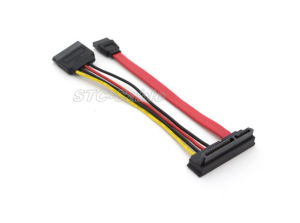 Нагоре ъгъл SATA 22pin за SATA 7pin с LP4pin захранващ кабел