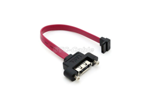 SATA 7 карфица 90 градуса до 180 градуса със скоба фиксирани M/F червено
