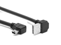 Прав ъгъл USB 2.0 мъж към мини B (5-ПИН) мъжки ляв ъгъл кабел