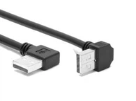 Черните напуснаха ъгъл USB2.0 мъж да нагоре ъгъл USB мъжки кабел